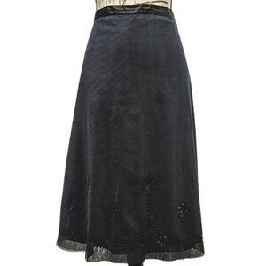 Vintage Old Navy Y2K Black Sequin Midi Skirt Holiday '05 Collection Size 14 Goth